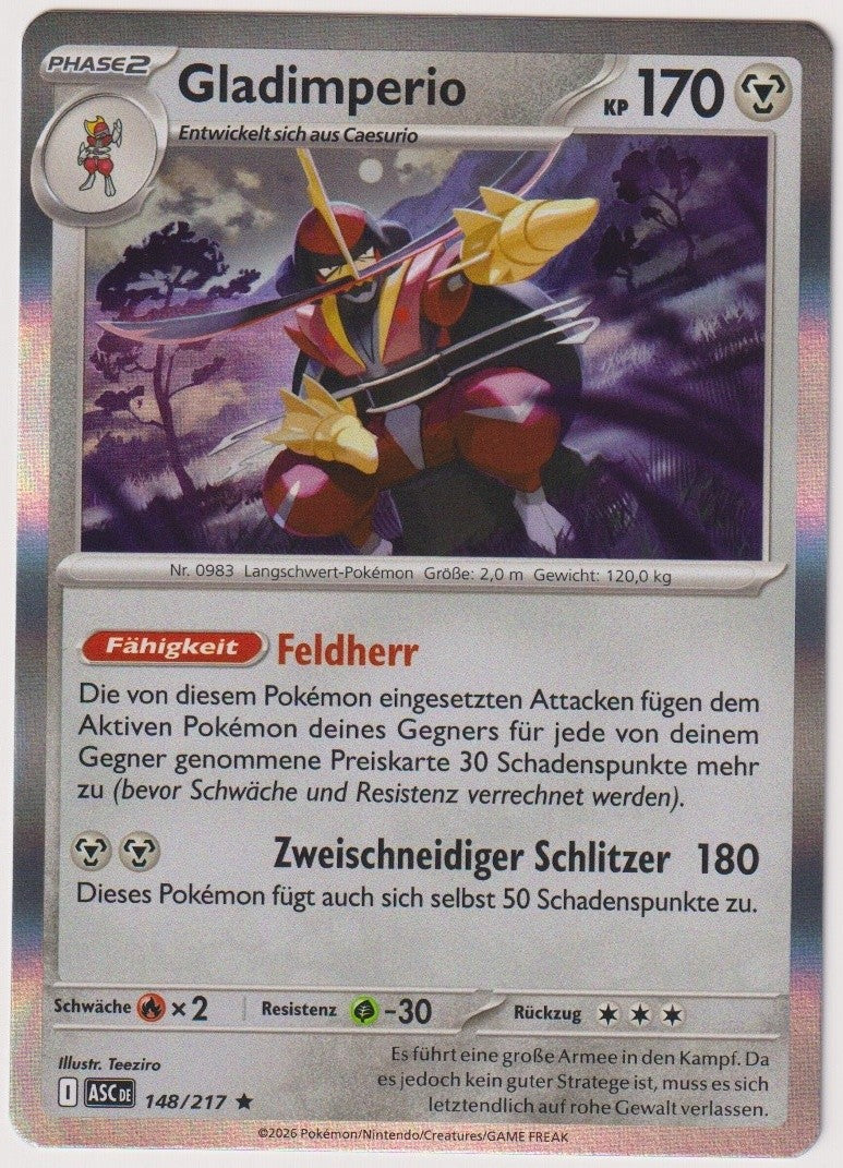 Pokemon TCG Kingambit #148/217 Rare (R) Reverse Holo Deutsch 2026 – Bild 1