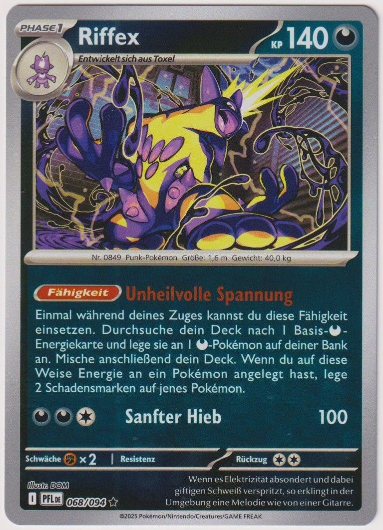 Pokemon TCG Toxtricity #68/094 Rare (R) Reverse Holo Deutsch 2025 – Bild 1