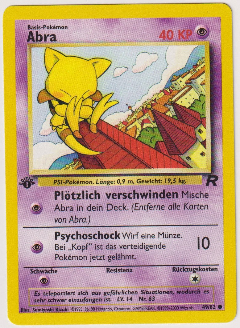 Pokemon TCG Abra #49/082 Common (C) Non-Holo Deutsch 2000 1st Edition – Bild 1