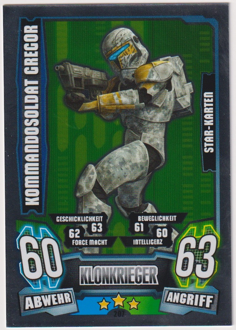 Topps Star Wars 2013 Gregor Kommandosoldat Republik TCG Rare #207 – Bild 1