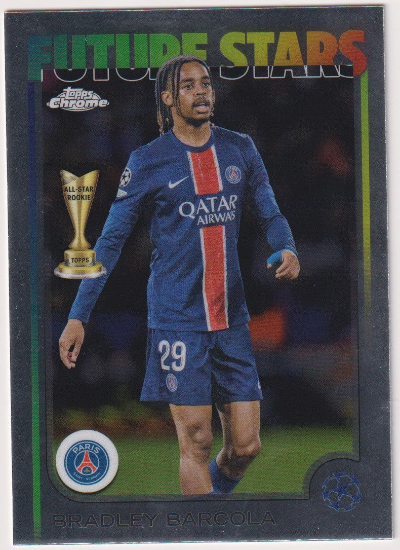Topps Chrome 2025-26 Bradley Barcola Rookie Paris Saint-Germain Parallel Rare – Bild 1