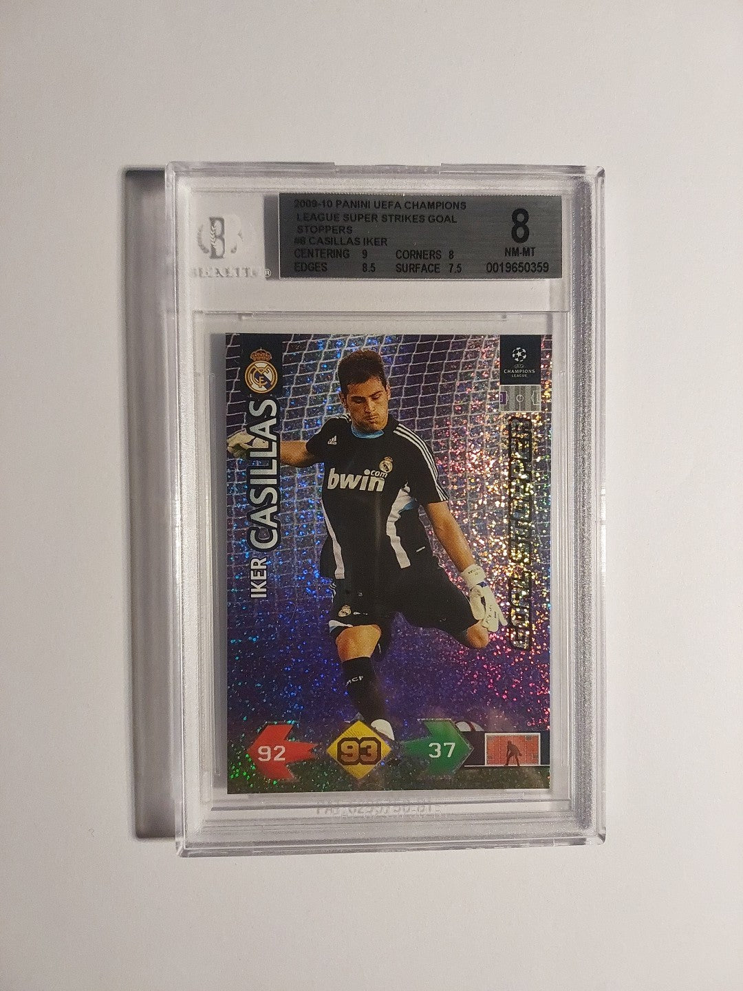 Panini Champions League 2009-10 Iker Casillas Real Madrid Parallel BGS 8 PSA SGC – Bild 1