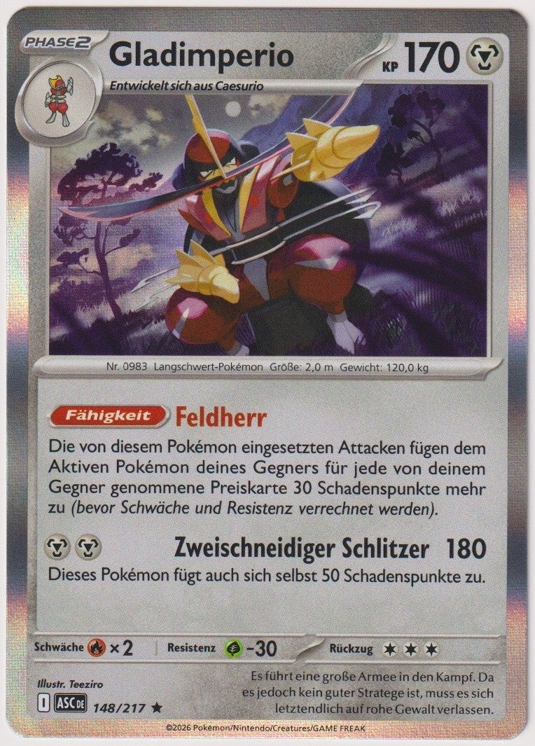 Pokemon TCG Kingambit #148/217 Rare (R) Holo Deutsch 2026 – Bild 1