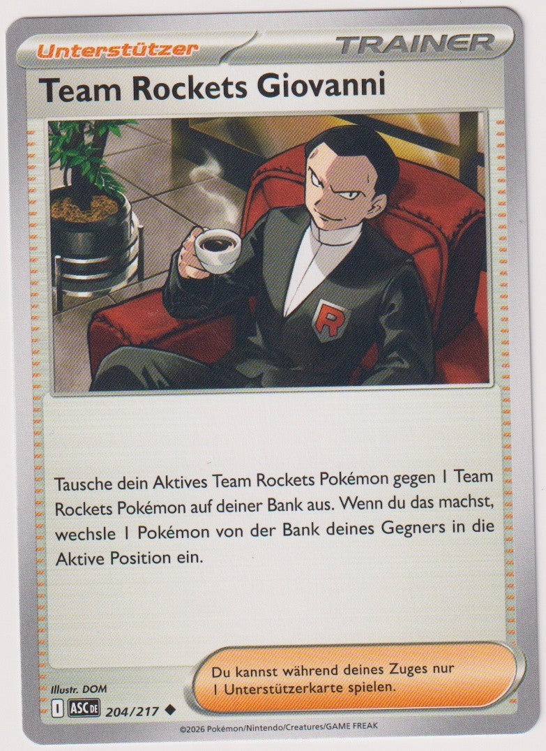 Pokemon TCG Team Rockets Giovanni #204/217 Uncommon (U) Deutsch – Bild 1
