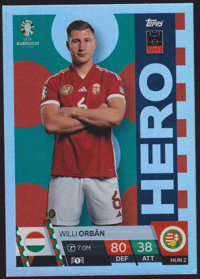 Topps Match Attax 2023-24 Willi Orbán HUN 2 Parallel Rare – Bild 1