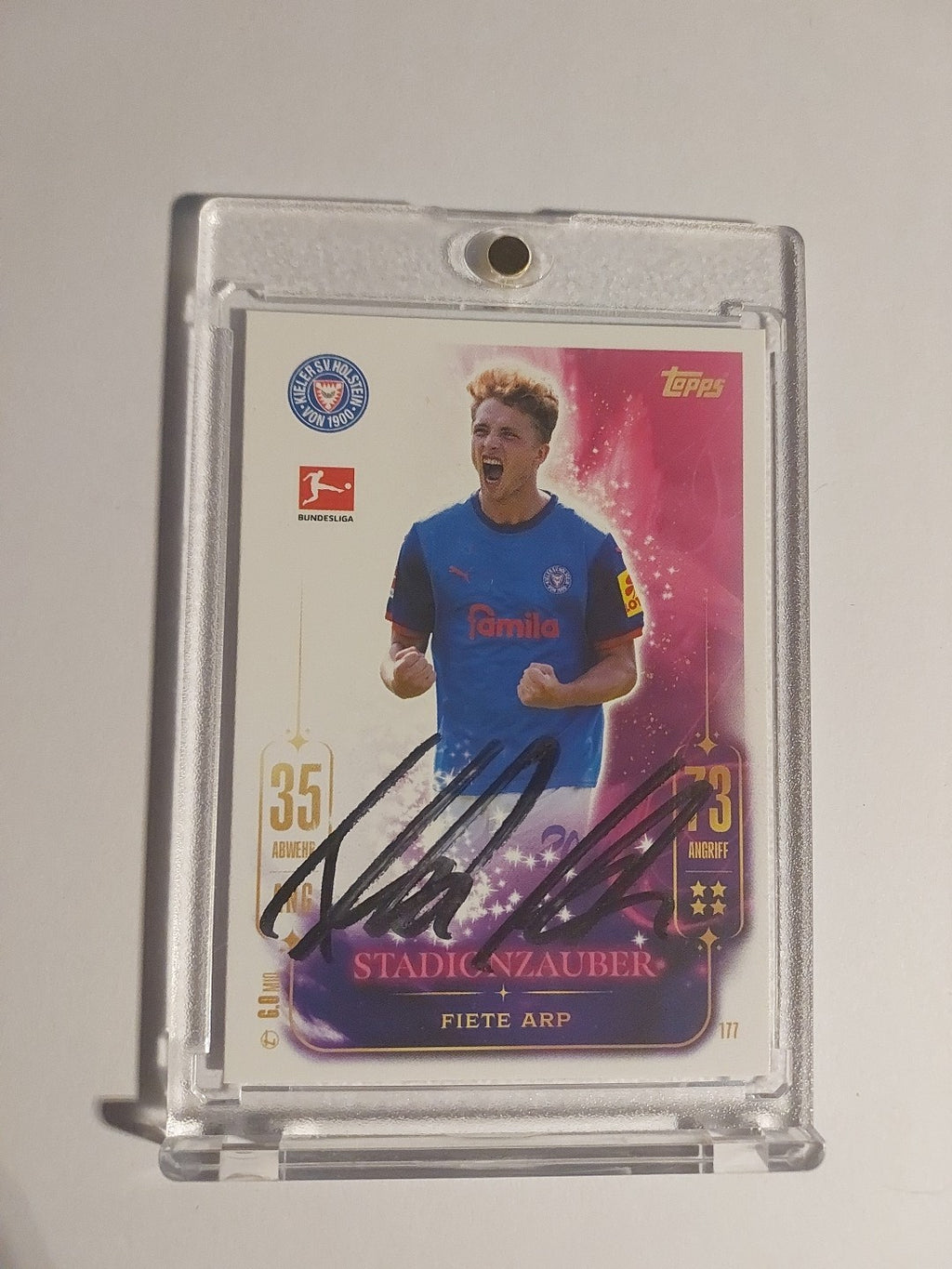 Topps 2024-25 Fiete Arp Holstein Kiel On Card Auto Parallel Ultra Rare – Bild 1