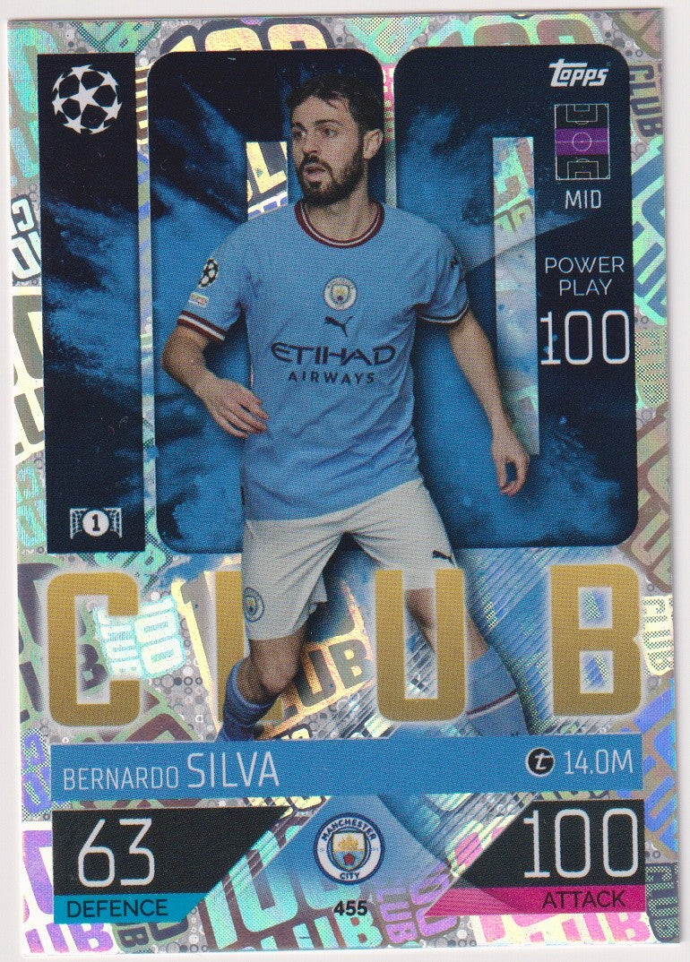 Topps Match Attax Bernardo Silva Manchester City Club 100 UEFA Champions League – Bild 1
