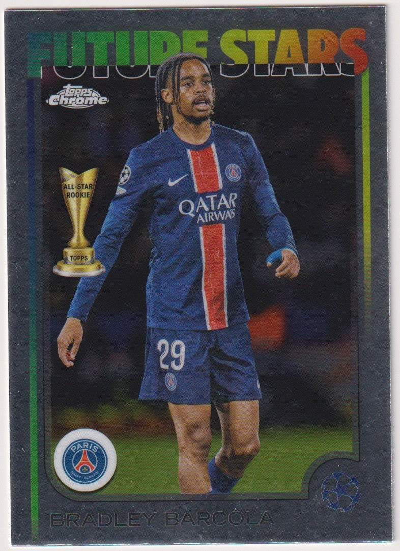 Topps Chrome 2025-26 Bradley Barcola Rookie Paris Saint-Germain Parallel Rare – Bild 1