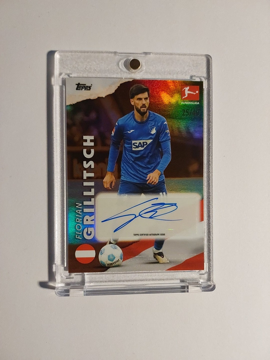 Topps International 2024-25 Florian Grillitsch Auto Hoffenheim Parallel 25/49 – Bild 1