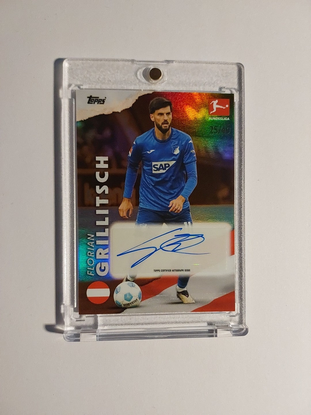 Topps International 2024-25 Florian Grillitsch Auto Hoffenheim Parallel 25/49 – Bild 1