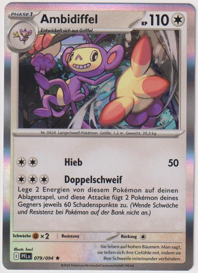 Pokemon TCG Ambipom #79/094 Rare (R) Holo Deutsch 2025 – Bild 1