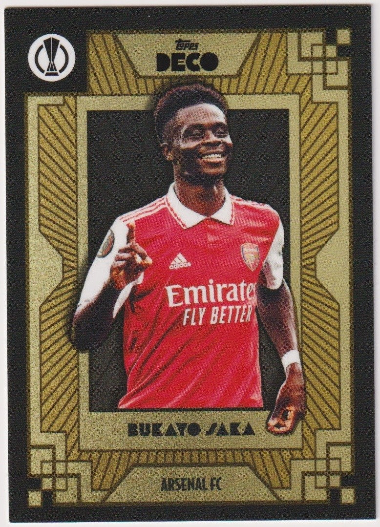 Topps DECO 2021-22 Bukayo Saka Arsenal FC UEFA Europa League Parallel Rare #28 – Bild 1