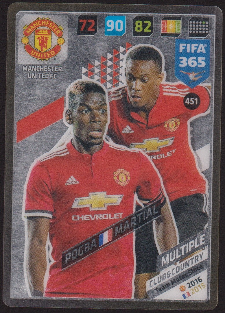 Panini Adrenalyn XL 2017-18 Pogba & Martial Manchester United Parallel – Bild 1