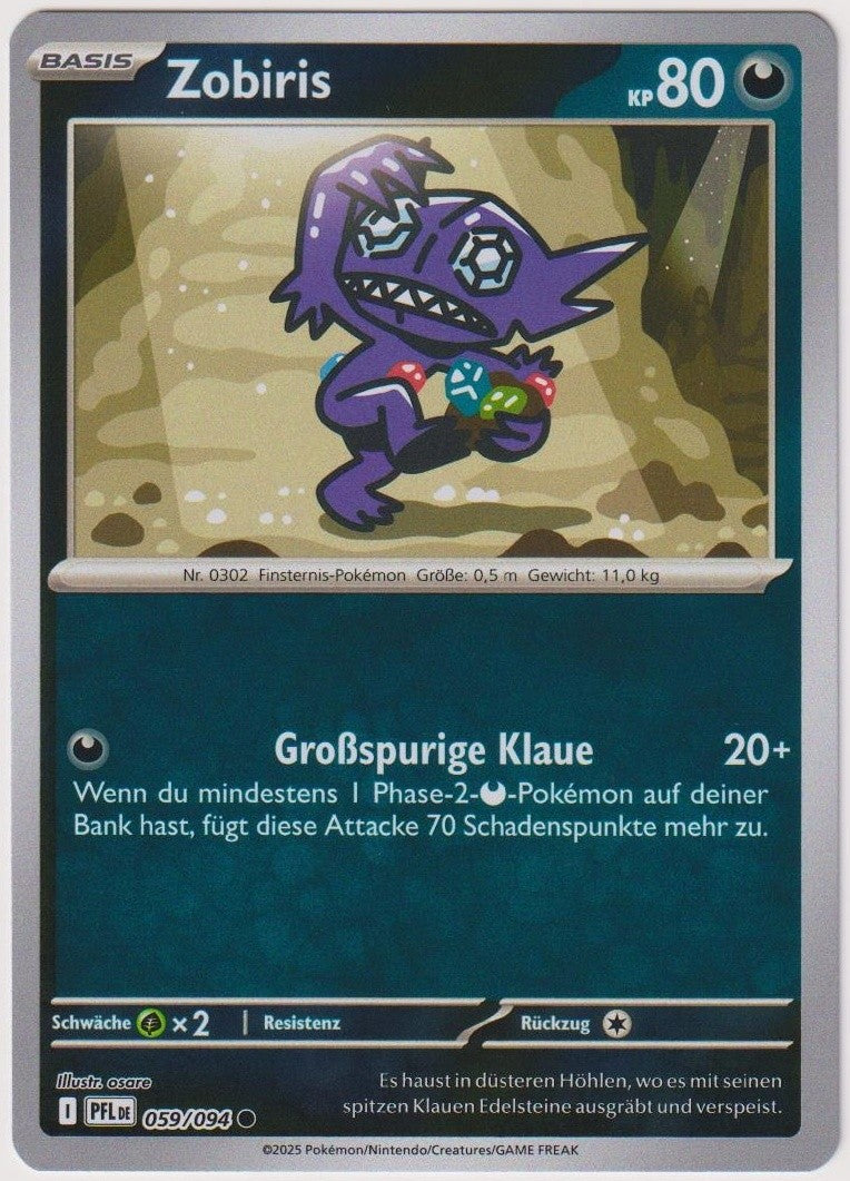 Pokemon TCG Sableye #59/094 Common (C) Reverse Holo Deutsch 2025 – Bild 1