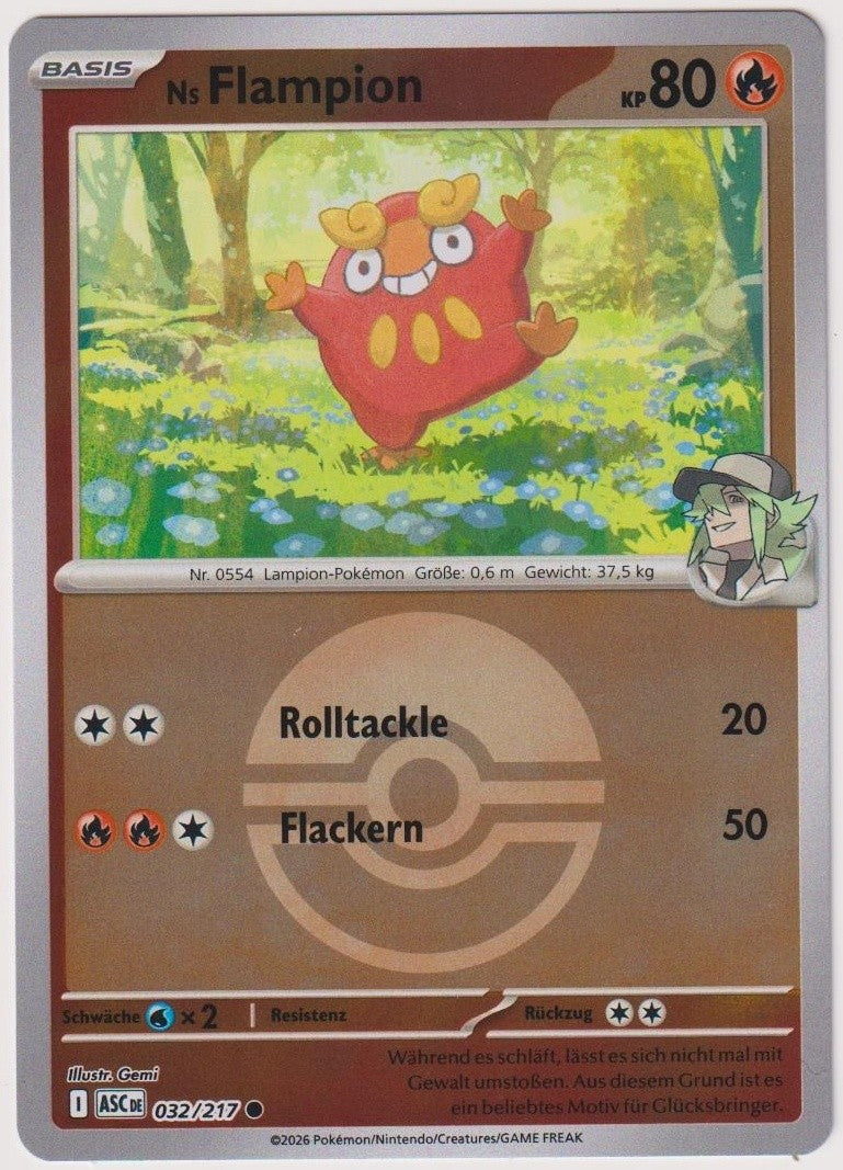 Pokemon TCG N´s Darumaka #32/217 Common (C) Reverse Holo Deutsch 2026 – Bild 1