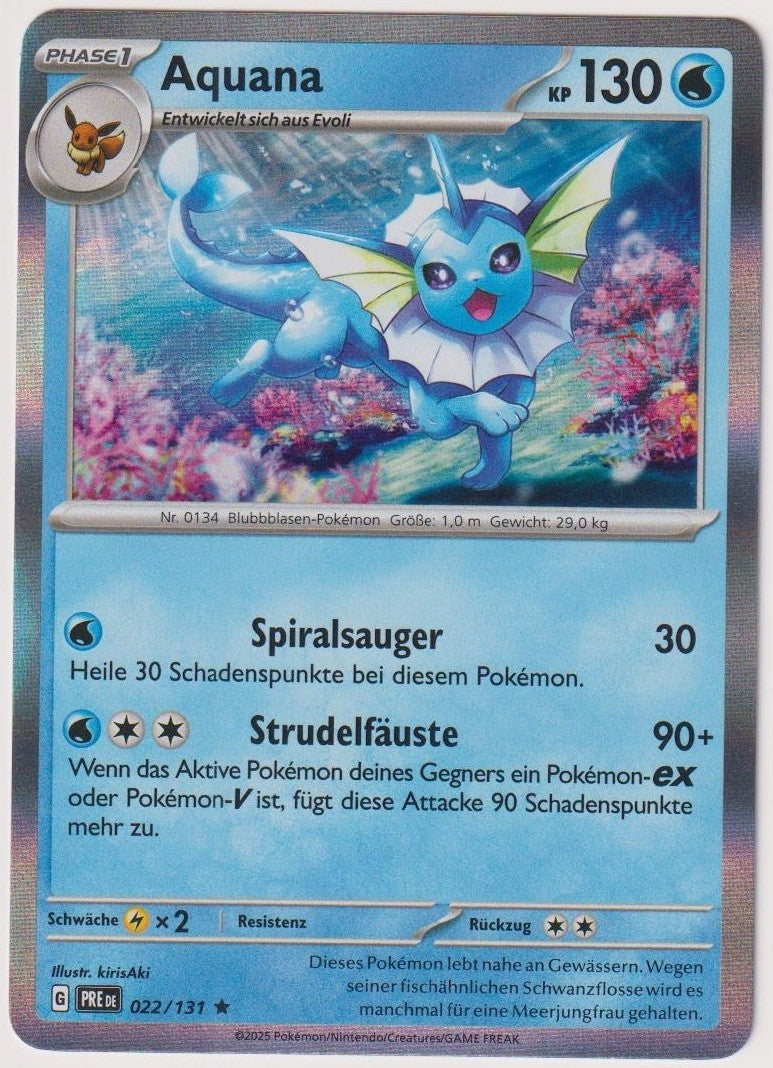 Pokemon TCG Vaporeon #22/131 Rare (R) Holo Deutsch 2025 – Bild 1