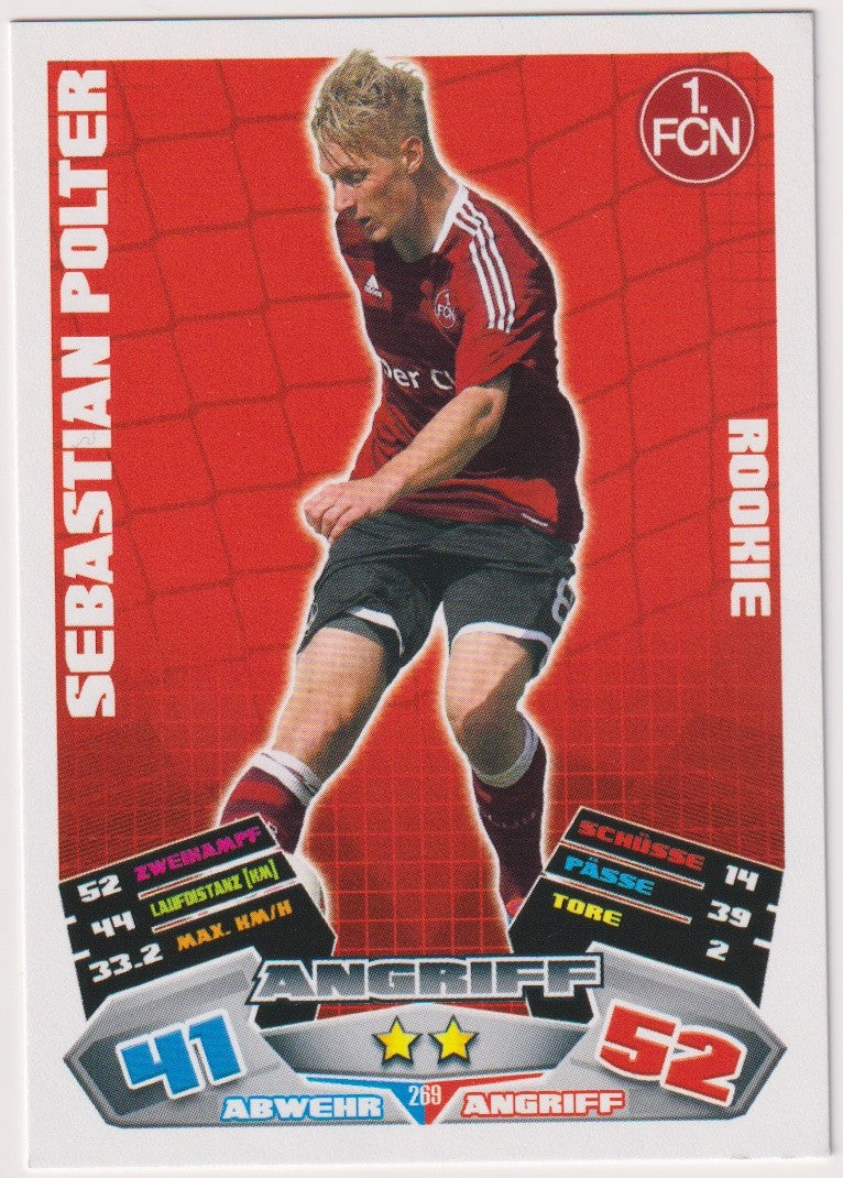 Topps Match Attax Sebastian Polter Rookie 1. FCN Trading Card Game Parallel Rare – Bild 1