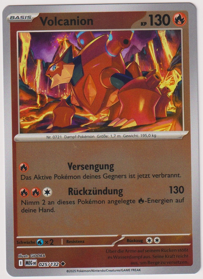 Pokemon TCG Volcanion #25/132 Uncommon (U) Reverse Holo Deutsch 2025 – Bild 1