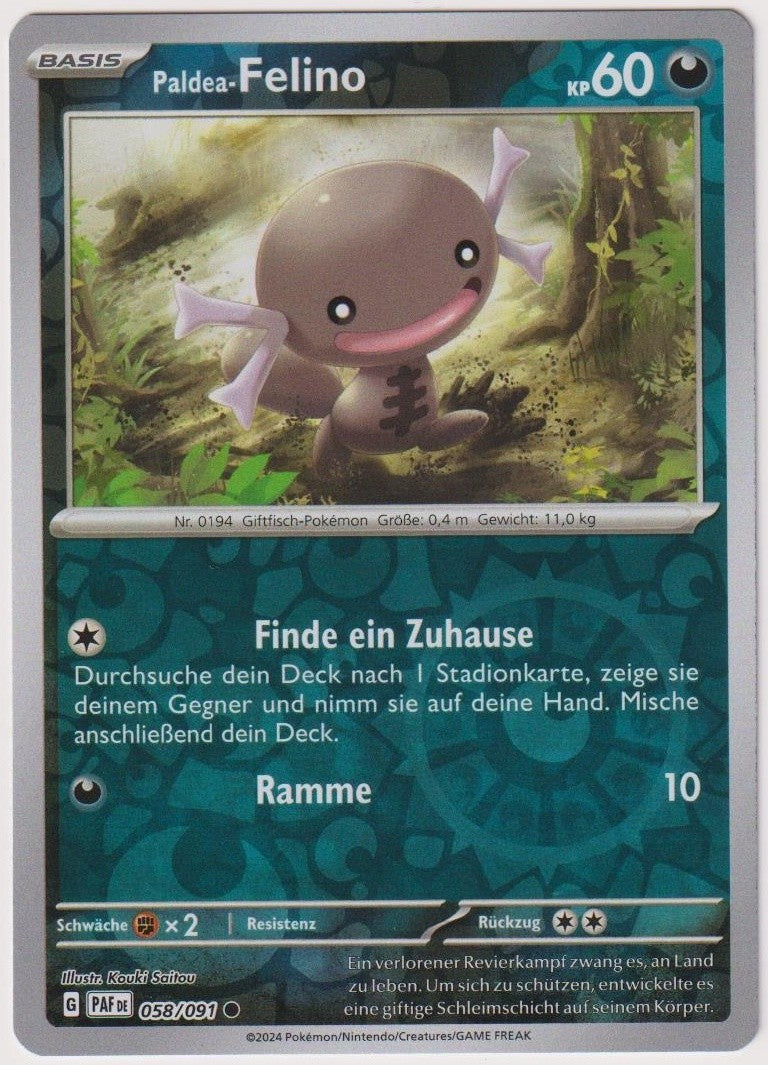 Pokemon TCG Wooper #58/091 Common (C) Reverse Holo Deutsch 2024 – Bild 1