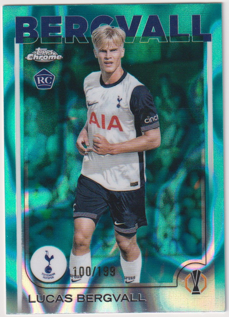 Topps Chrome 2024-25 Lucas Bergvall Rookie Tottenham Hotspur UEFA Europa – Bild 1