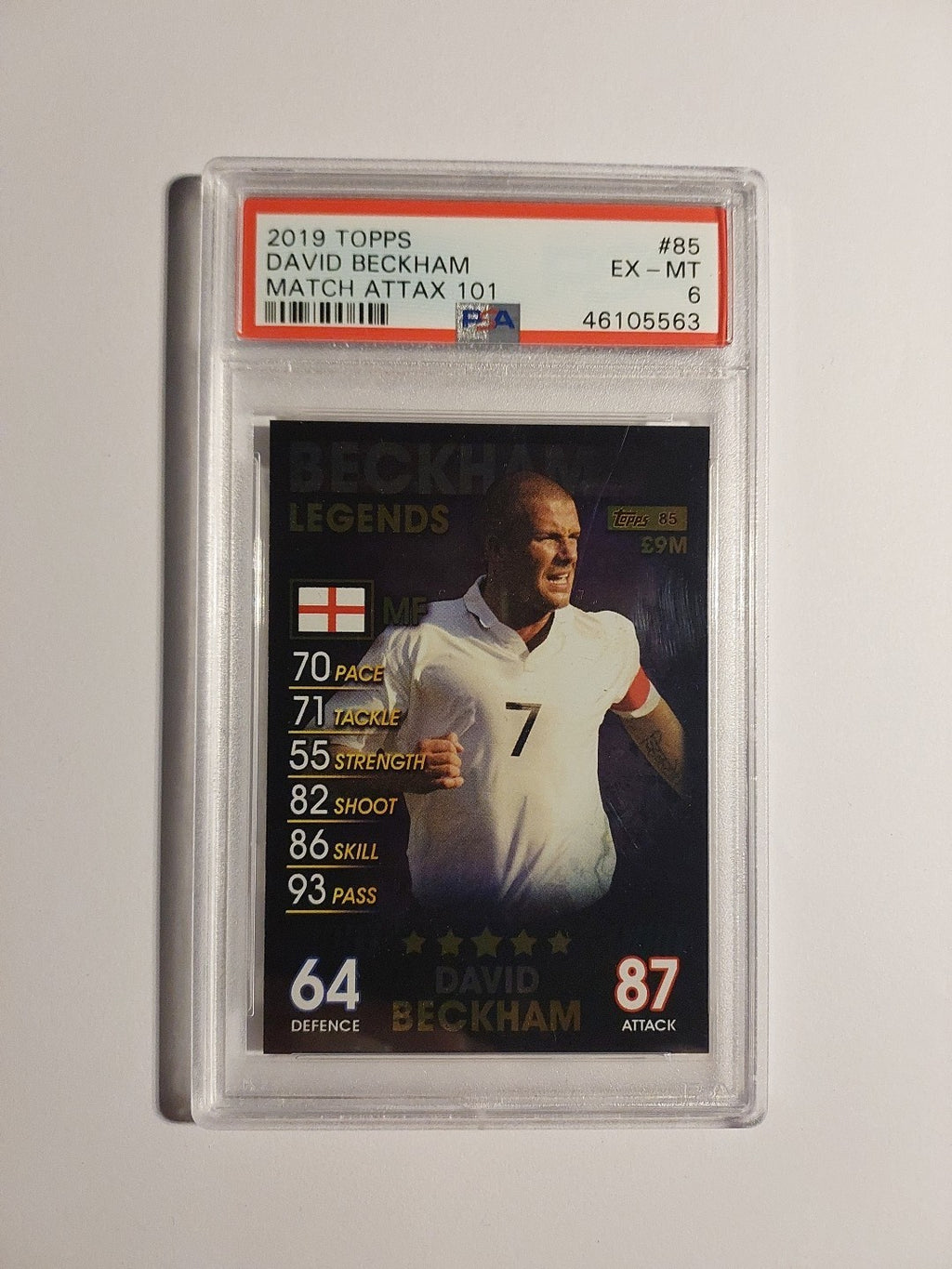 Topps Legends 2018-19 David Beckham England Manchester United Parallel PSA 6 Hit – Bild 1