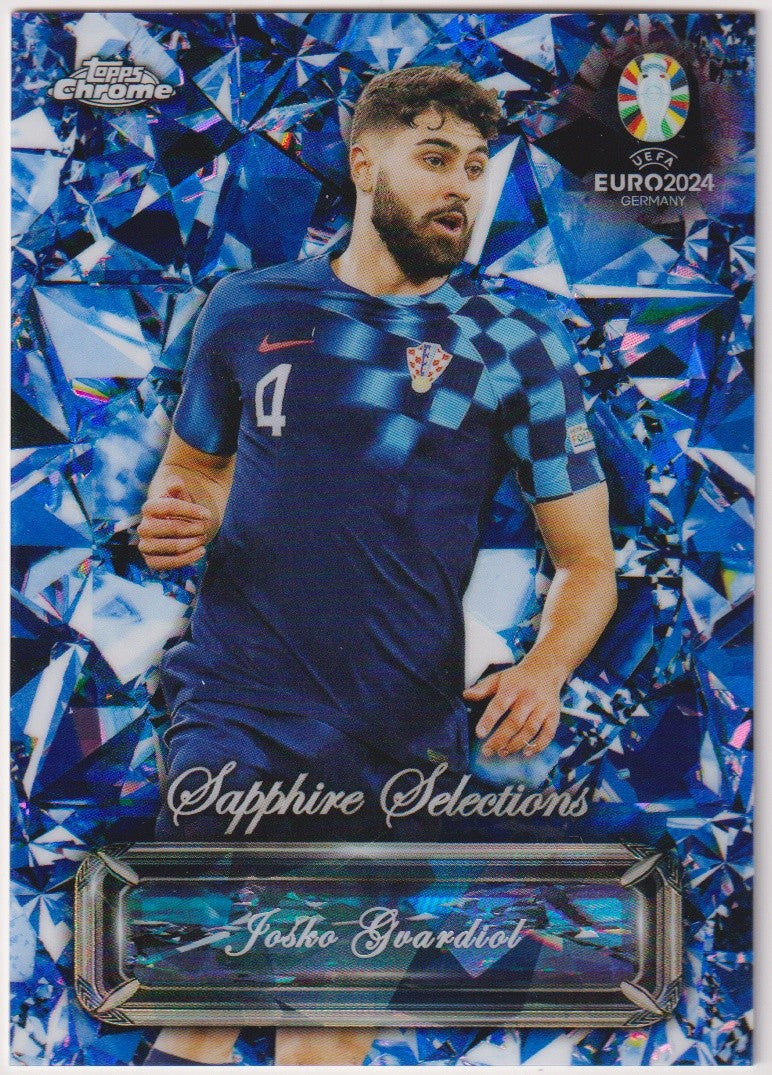 Topps Uefa Euro 2024 Josko Gvardiol Kroatien Blue Parallel Refractor – Bild 1