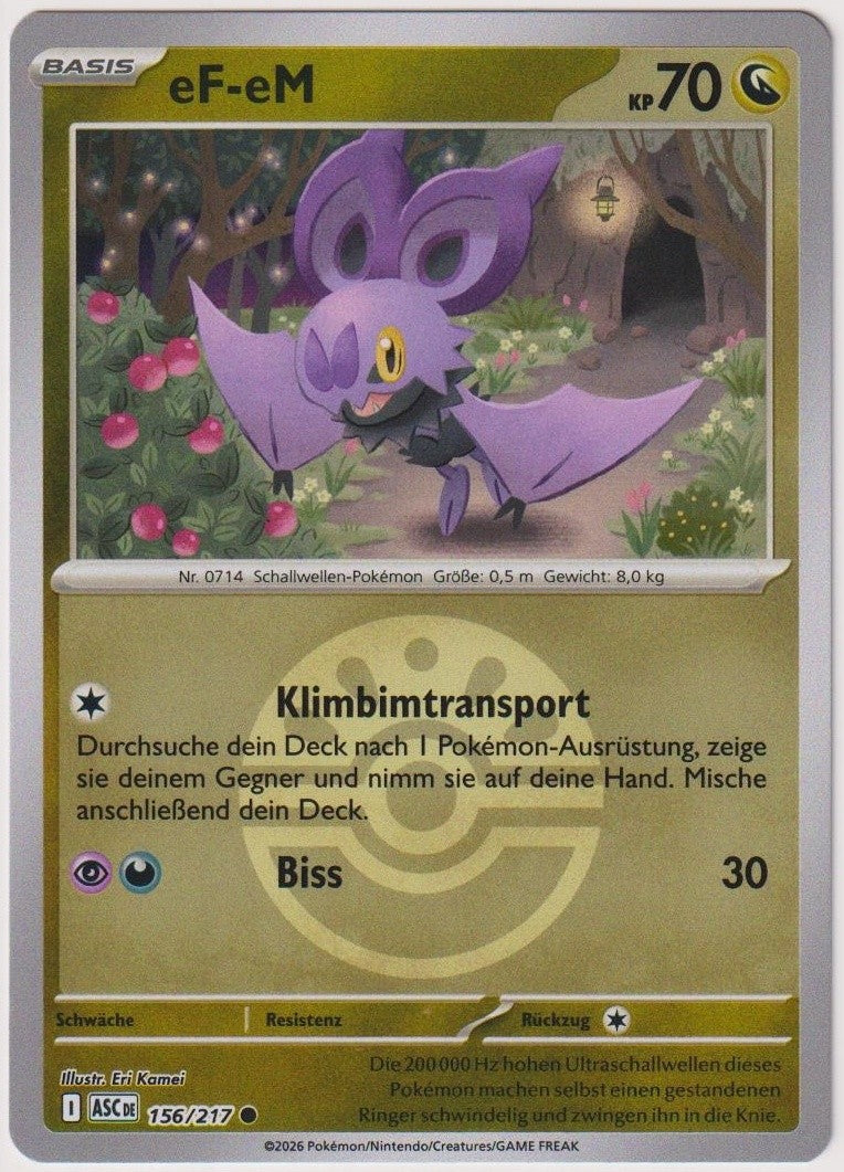 Pokemon TCG Noibat #156/217 Common (C) Reverse Holo Deutsch 2026 – Bild 1