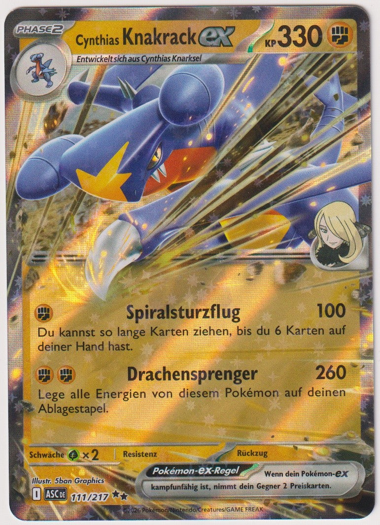 Pokemon TCG Cynthias Knakrack EX #111/217 Double Rare (RR) Holo Deutsch 2026 – Bild 1