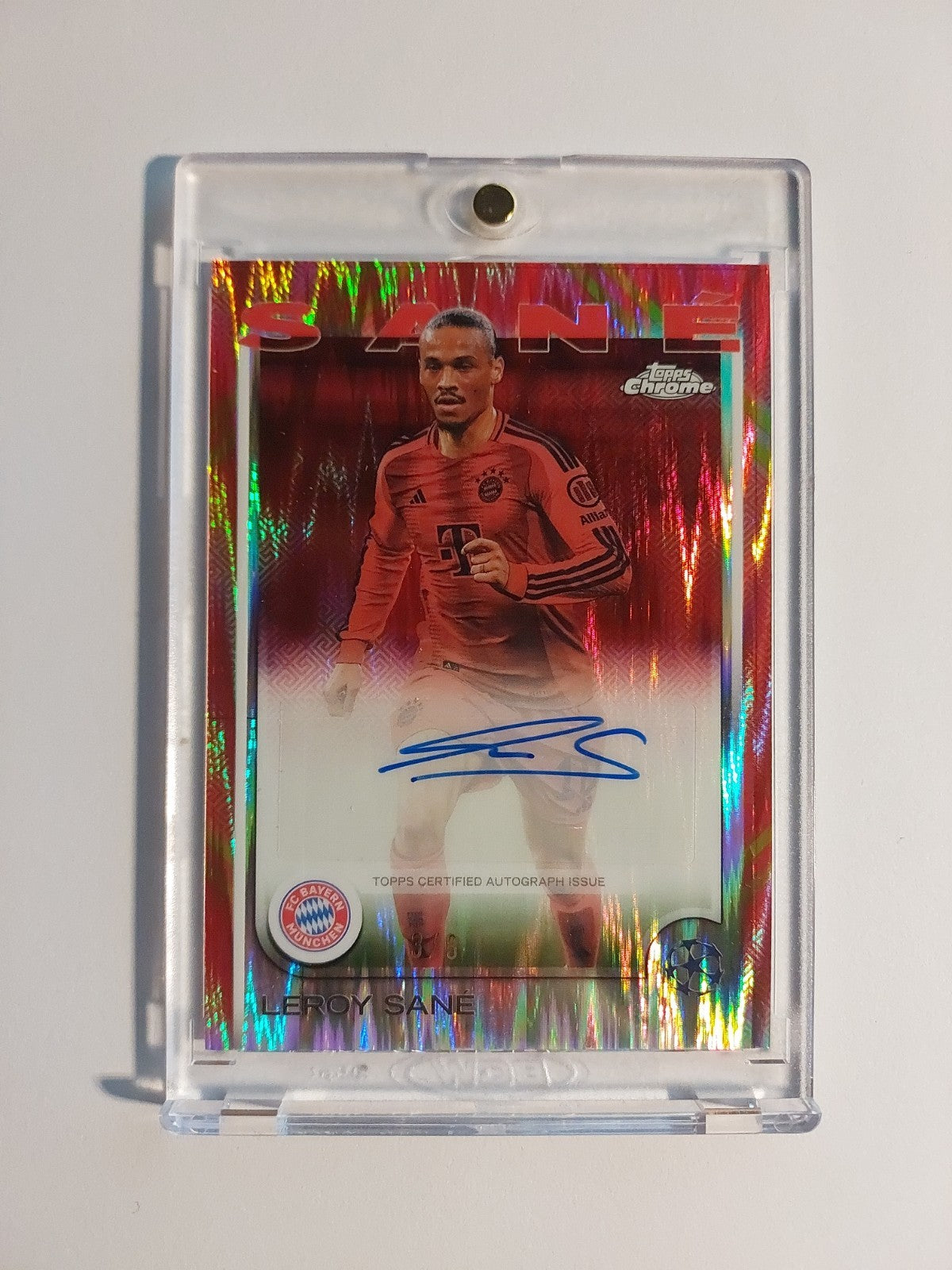 Topps Chrome Flagship 2024-25 Leroy Sane Auto Bayern München Red Parallel 3/8 – Bild 1