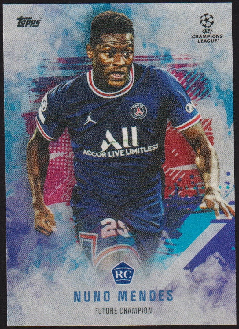 Topps 2021-22 Nuno Mendes Rookie Paris Saint-Germain UEFA Champions League – Bild 1