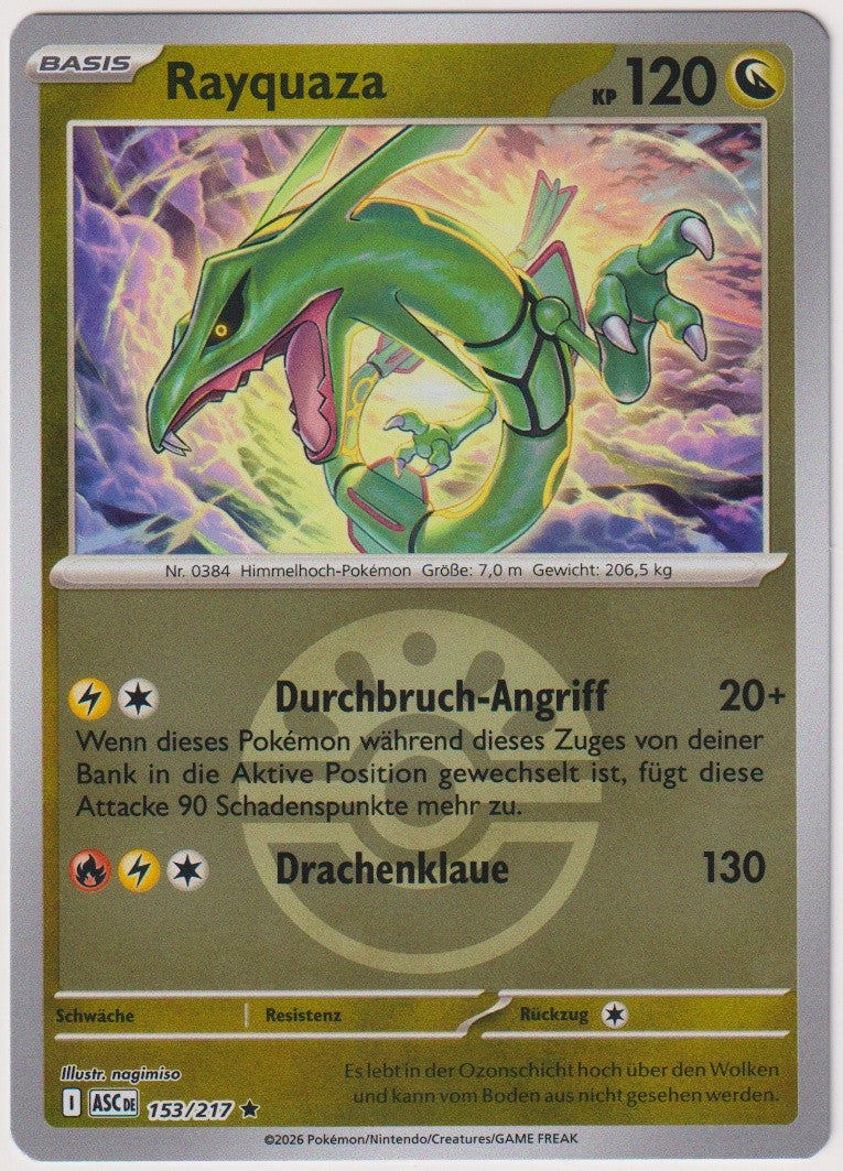 Pokemon TCG Rayquaza #153/217 Rare (R) Reverse Holo Deutsch 2026 – Bild 1