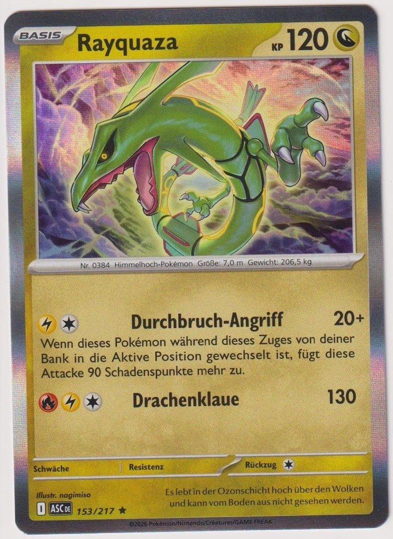 Pokemon TCG Rayquaza #153/217 Rare (R) Holo Deutsch 2026 – Bild 1