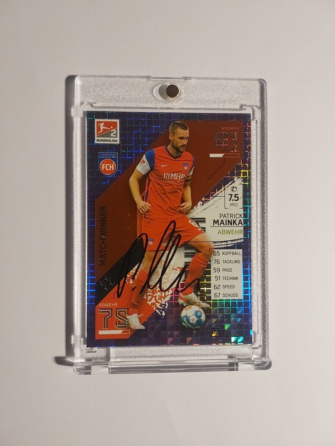 Topps Bundesliga 2021-22 Patrick Mainka On Card Auto Heidenheim Parallel Rare – Bild 1