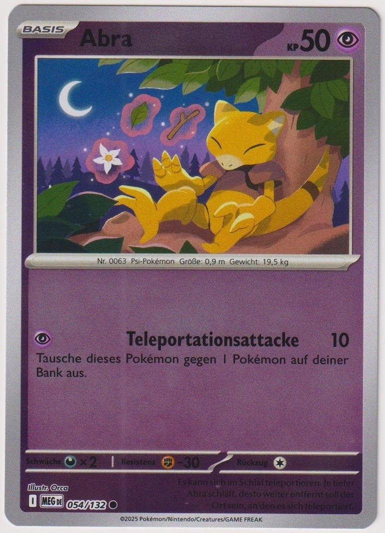 Pokemon TCG Abra #54/132 Common (C) Reverse Holo Deutsch 2025 – Bild 1