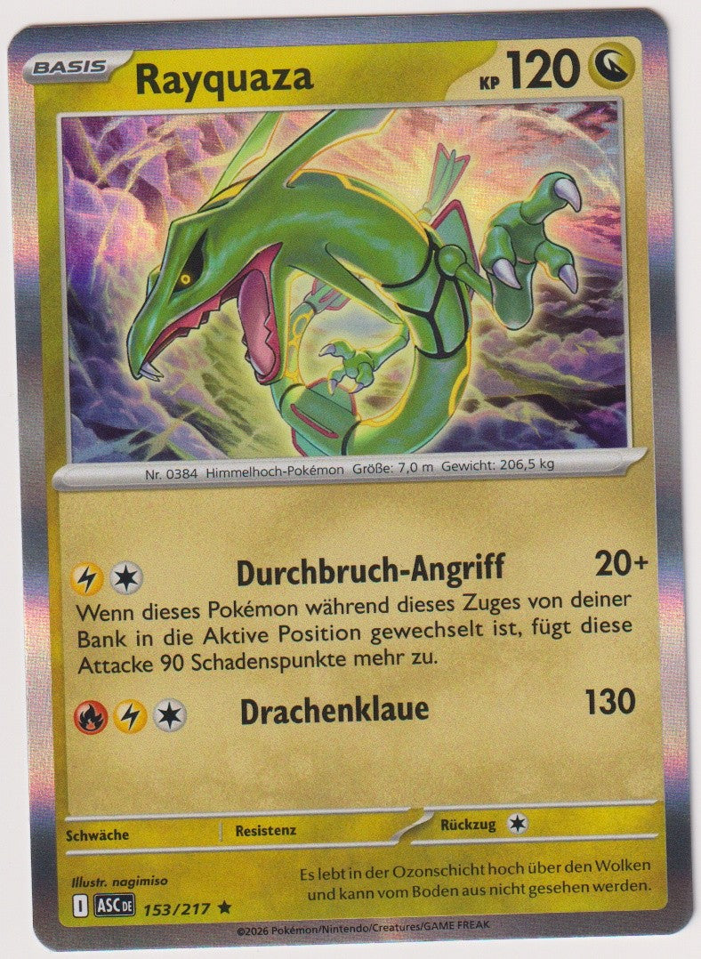 Pokemon TCG Rayquaza #153/217 Rare (R) Holo Deutsch – Bild 1