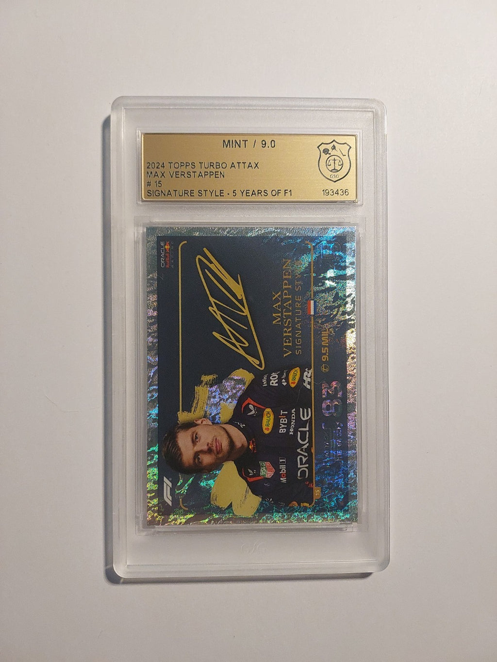 Topps Turbo 2024 Max Verstappen Auto Style F1 RB Racing GSG 9 = PSA Parallel Hit – Bild 1