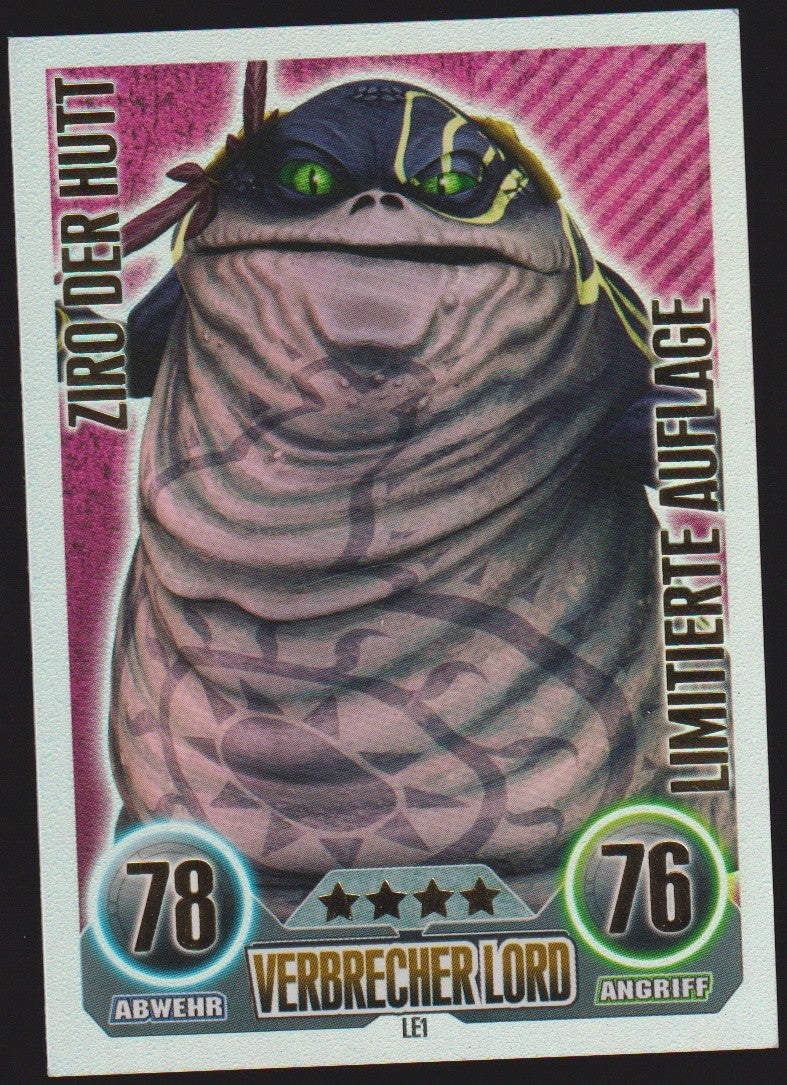 Topps Star Wars 2010 Ziro der Hutt Limited Edition VERBRECHER LORD TCG Rare – Bild 1