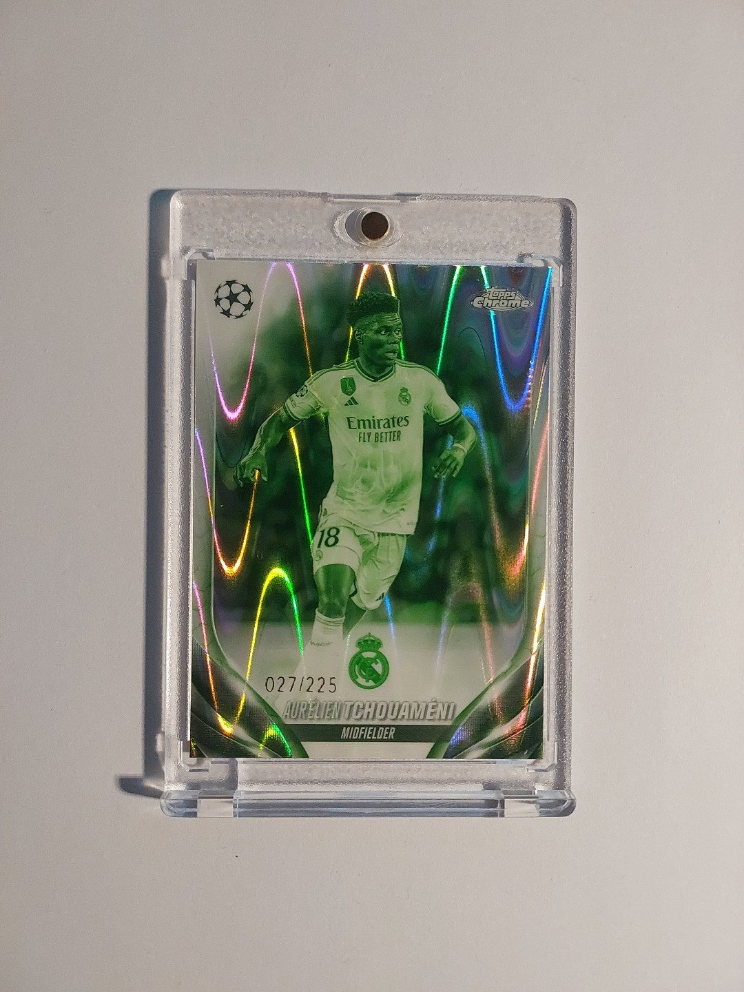 Topps Chrome 2023-24 Aurelien Tchouameni Real Madrid Parallel 27/225 Refractor – Bild 1