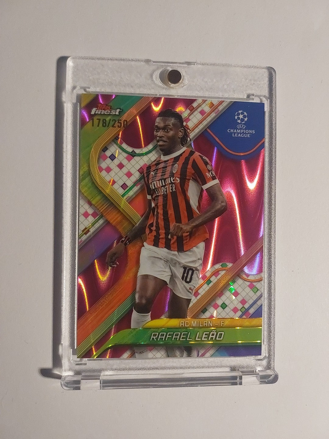 Topps Finest 2024-25 Rafael Leao AC Mailand Parallel 178/250 Refractor Rare Hit – Bild 1