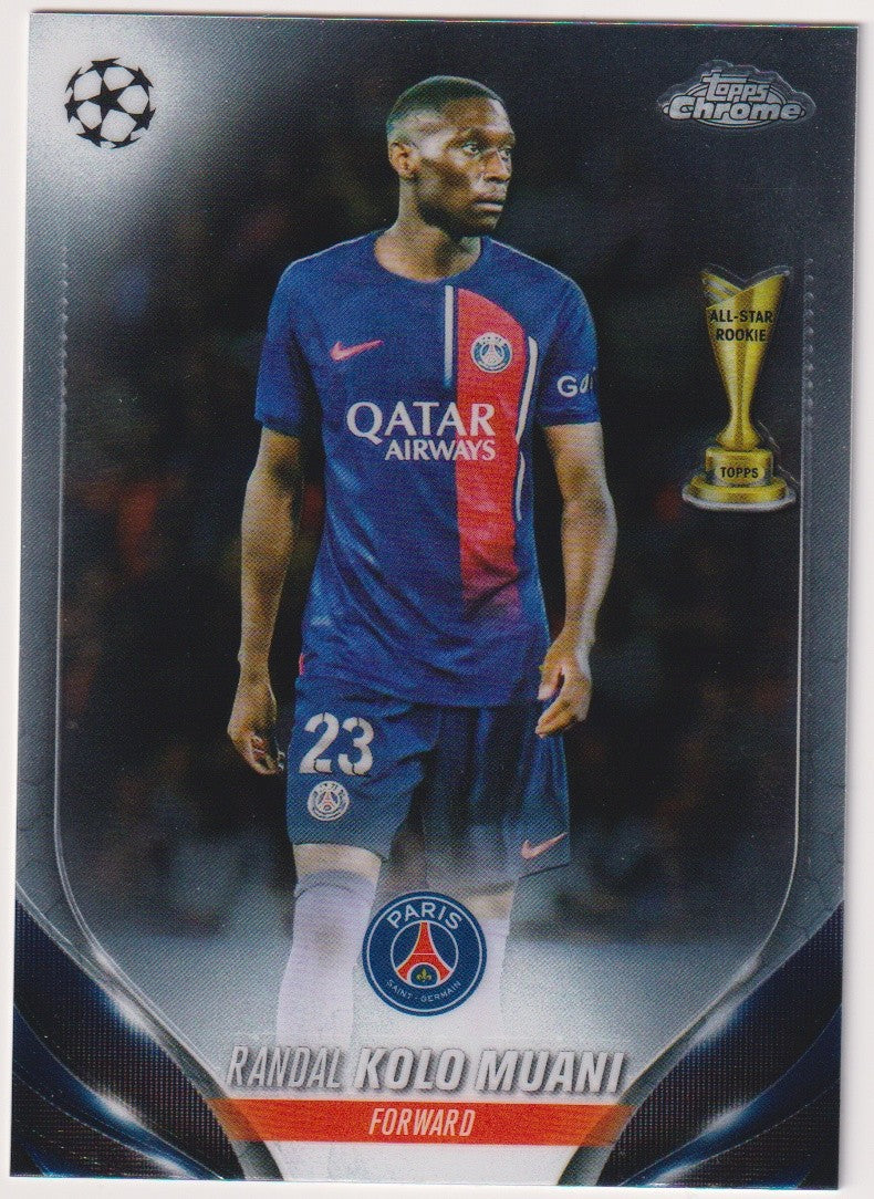Topps Chrome 2023-24 Randal Kolo Muani Rookie Paris Saint-Germain Parallel Rare – Bild 1