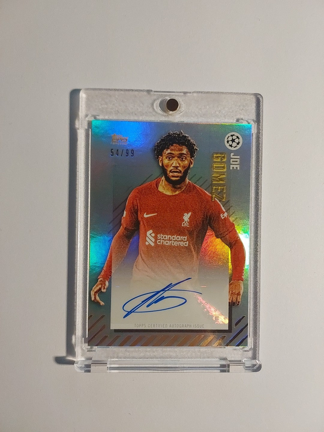 Topps UCC Gold 2022-23 Joe Gomez Auto Liverpool Parallel 54/99 Refractor Rare – Bild 1