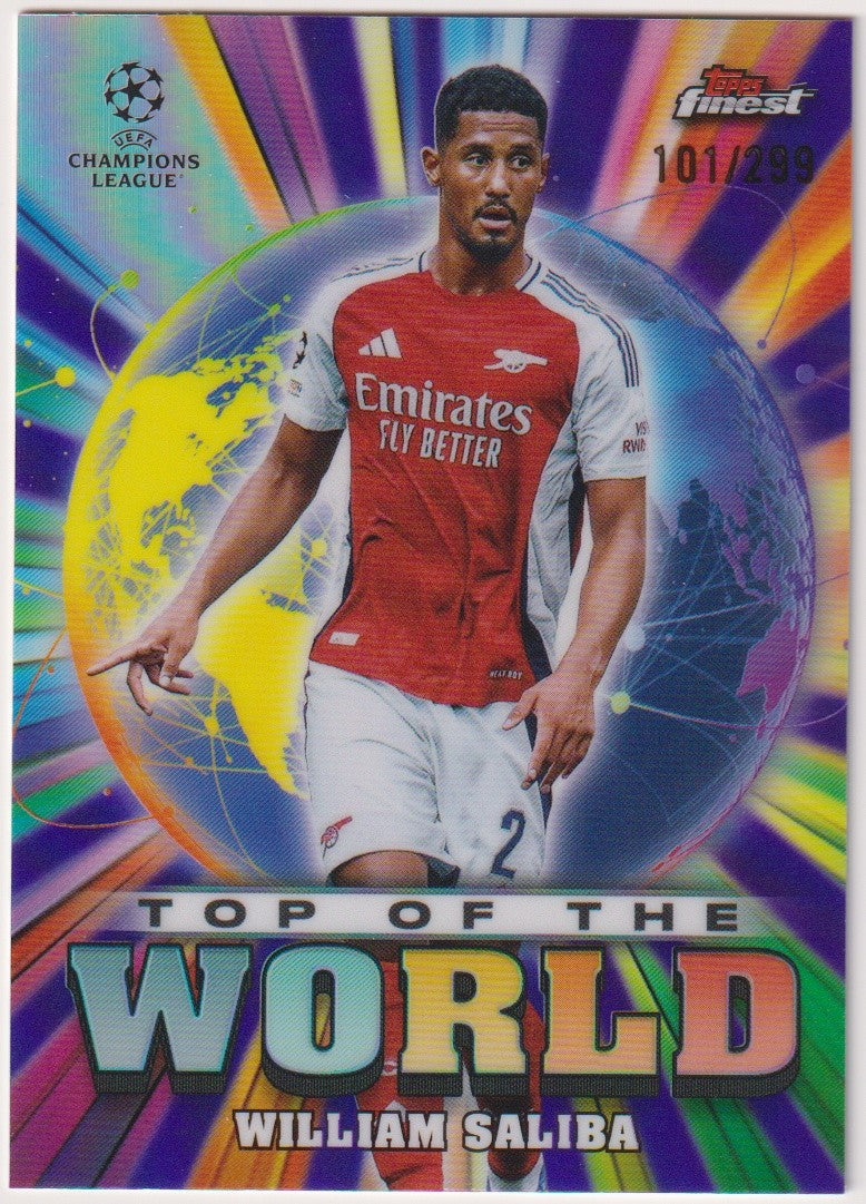 Topps Finest 2023-24 William Saliba Rookie Arsenal FC Top of the World – Bild 1