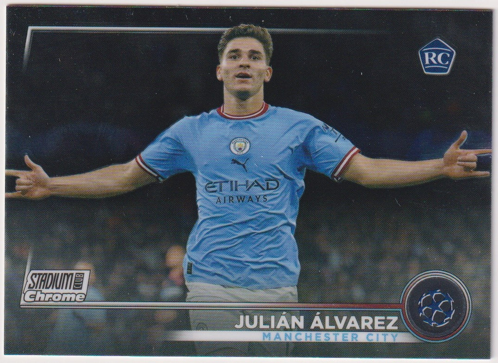 Topps Stadium Club Chrome 2023-24 Julian Alvarez Rookie Manchester City Parallel – Bild 1