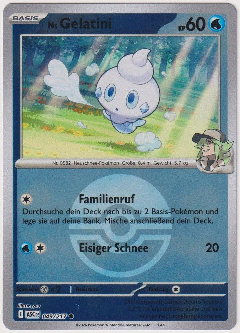 Pokemon TCG N´s Vanillite #49/217 Common (C) Reverse Holo Deutsch 2026 – Bild 1