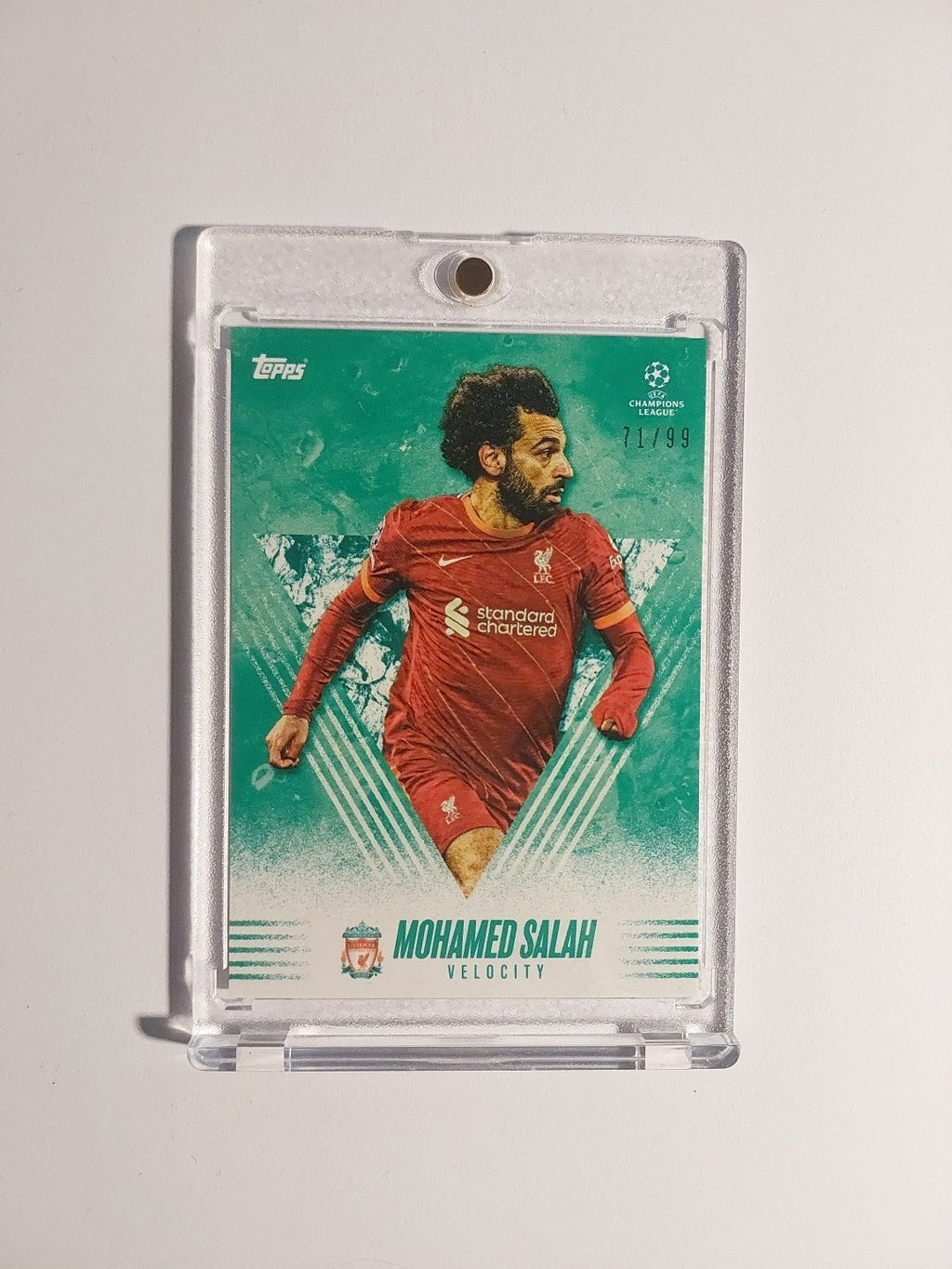 Topps UCC Velocity 2020-21 Mohamed Salah Liverpool Parallel 71/99 Ultra Rare Hit – Bild 1