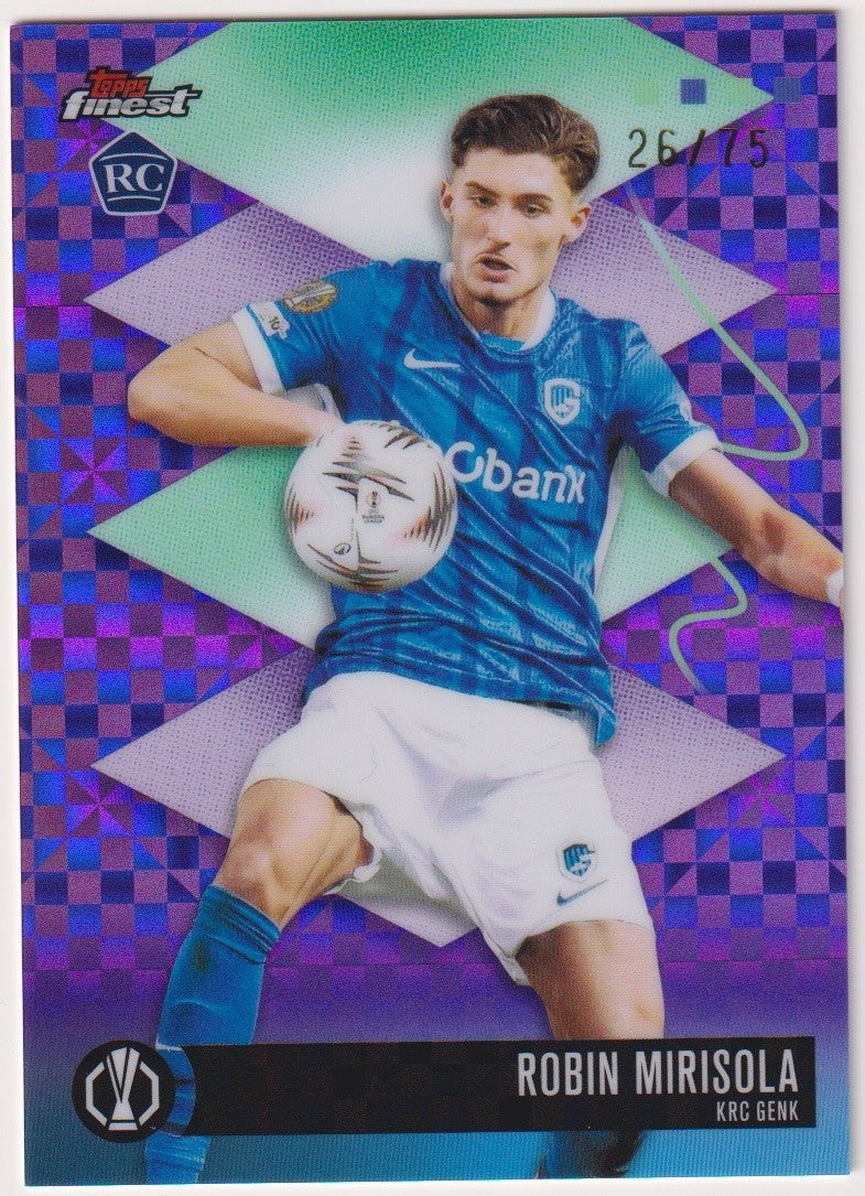 Topps Finest 2025-26 Robin Mirisola KRC Genk Parallel 26/75 Rare Rookie – Bild 1