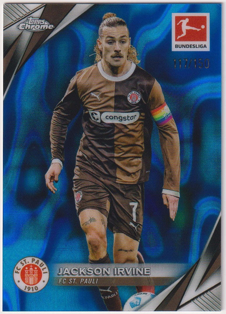 Topps Chrome 2024-25 Jackson Irvine FC St. Pauli BUNDESLIGA Parallel 117/150 – Bild 1