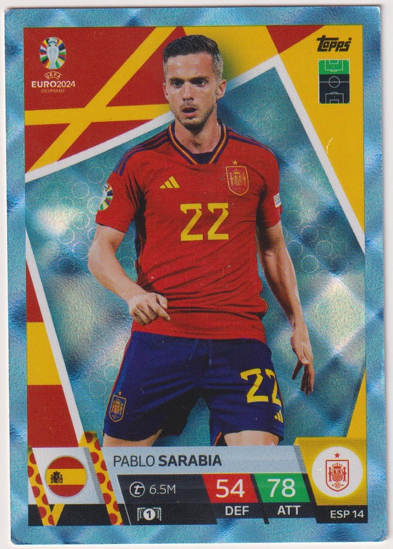 Topps Match Attax 2023-24 Pablo Sarabia Spanien Parallel Rare – Bild 1