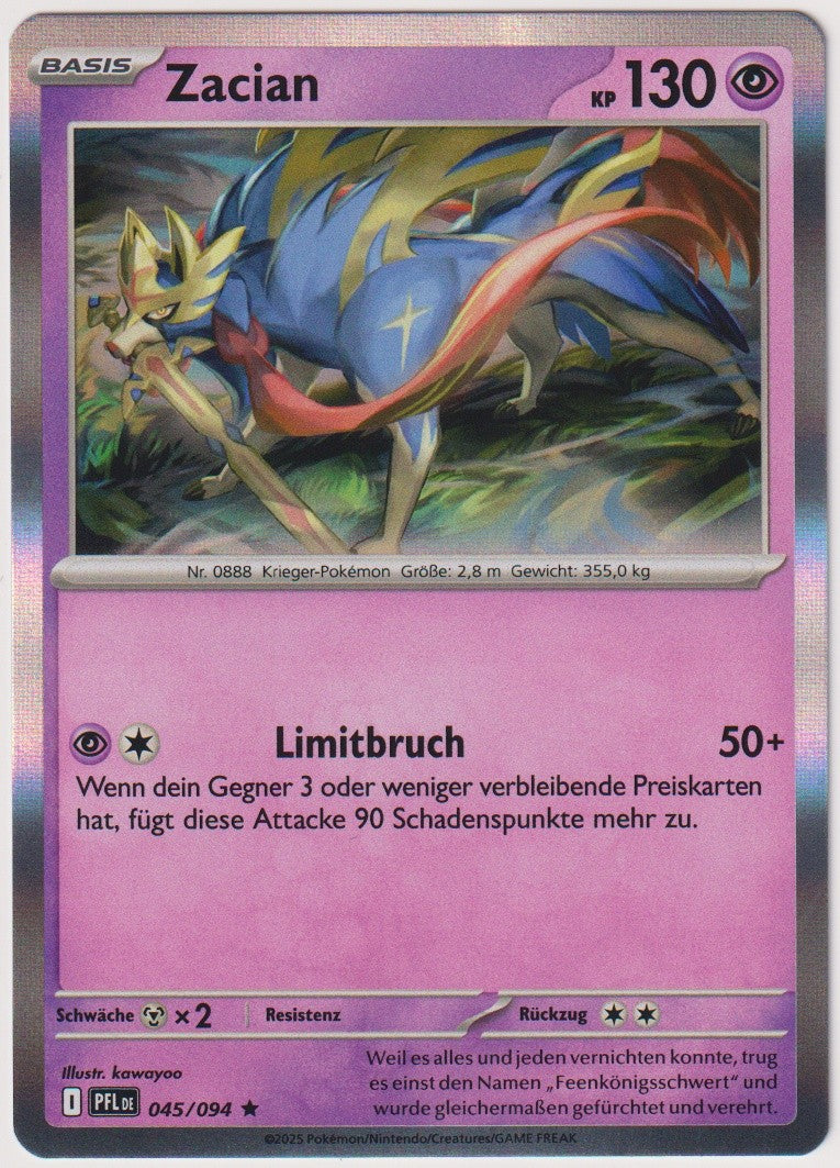 Pokemon TCG Zacian #45/094 Rare (R) Holo Deutsch 2025 – Bild 1