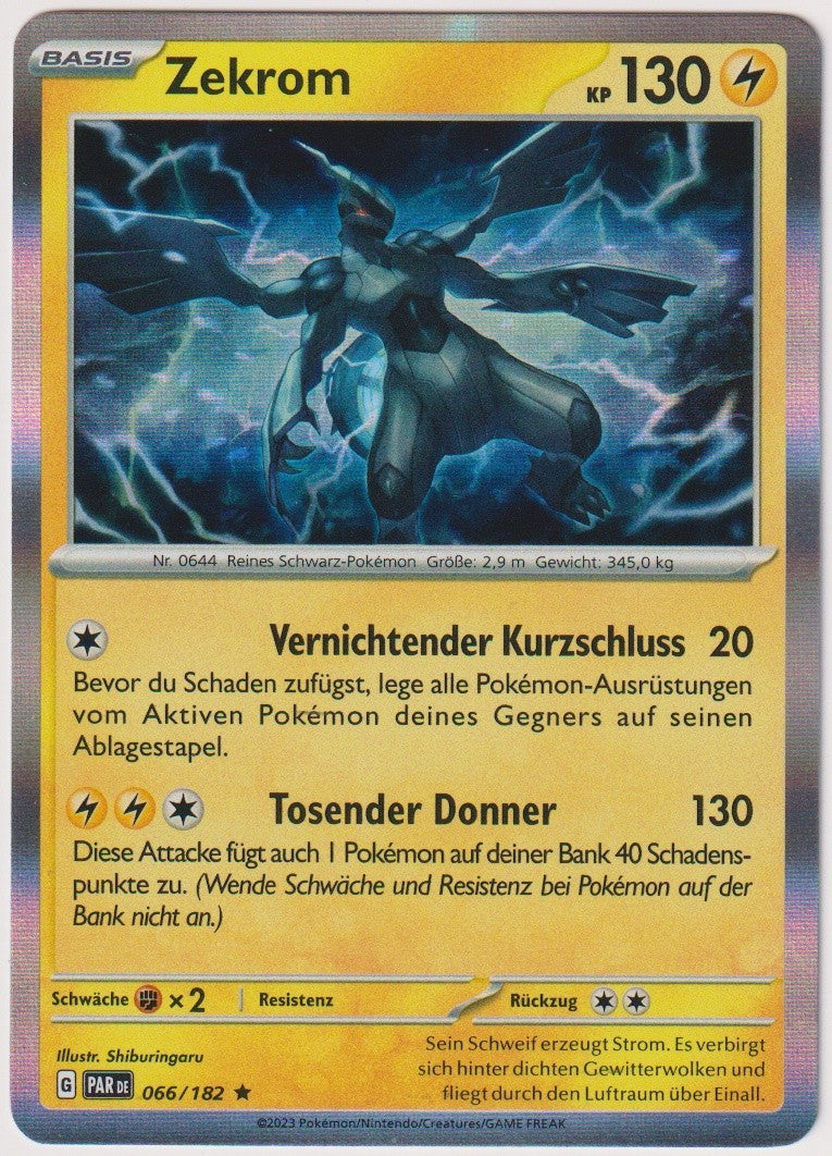 Pokemon TCG Zekrom #66/182 Rare (R) Holo Deutsch 2023 – Bild 1